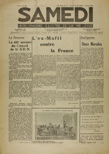 Samedi N°14 ( 14 mai 1938 )